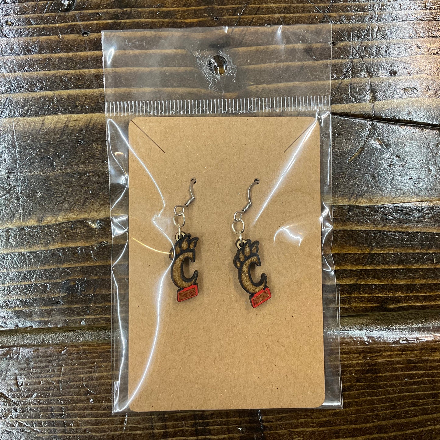 Wood & Acrylic Dangle Earrings