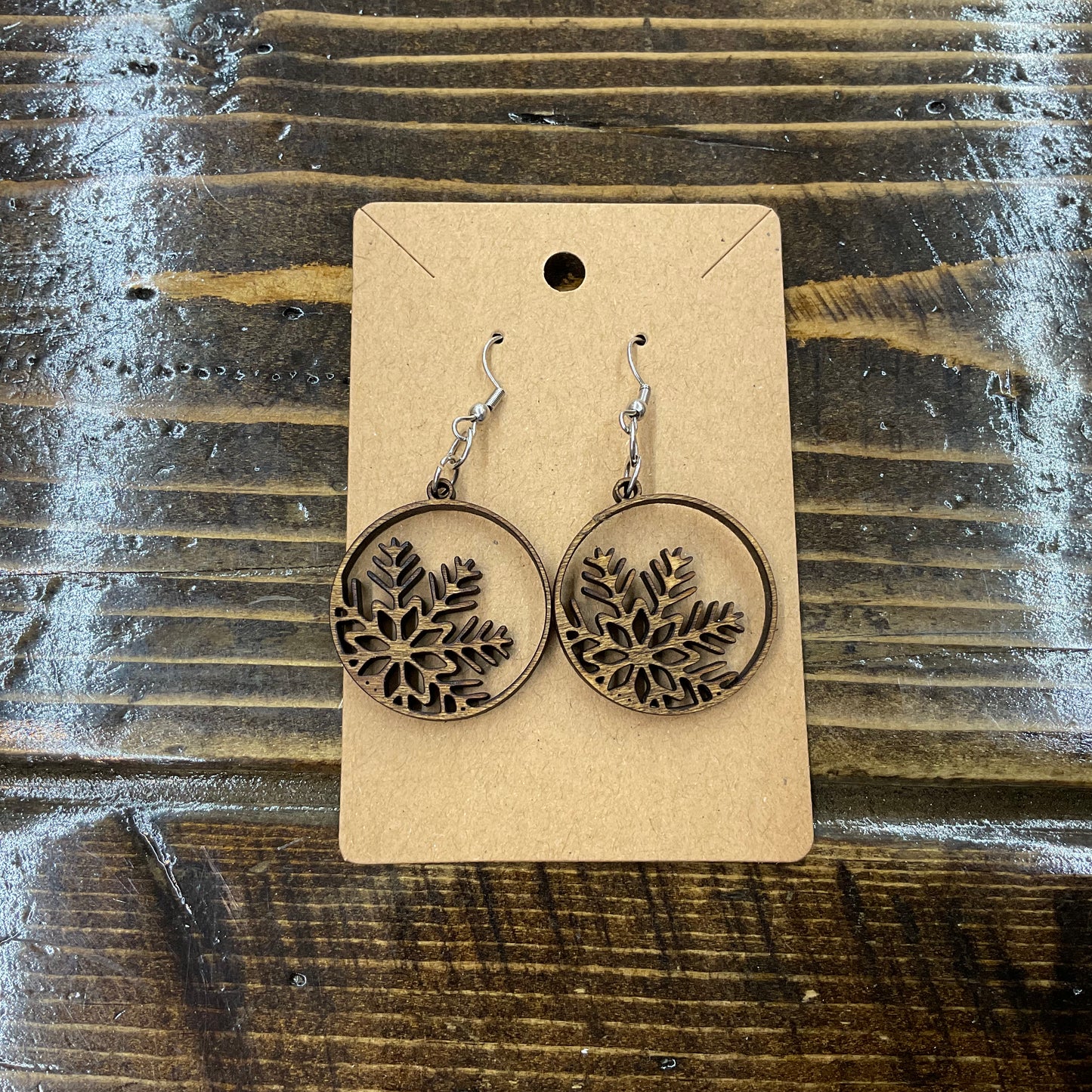 Wood & Acrylic Dangle Earrings