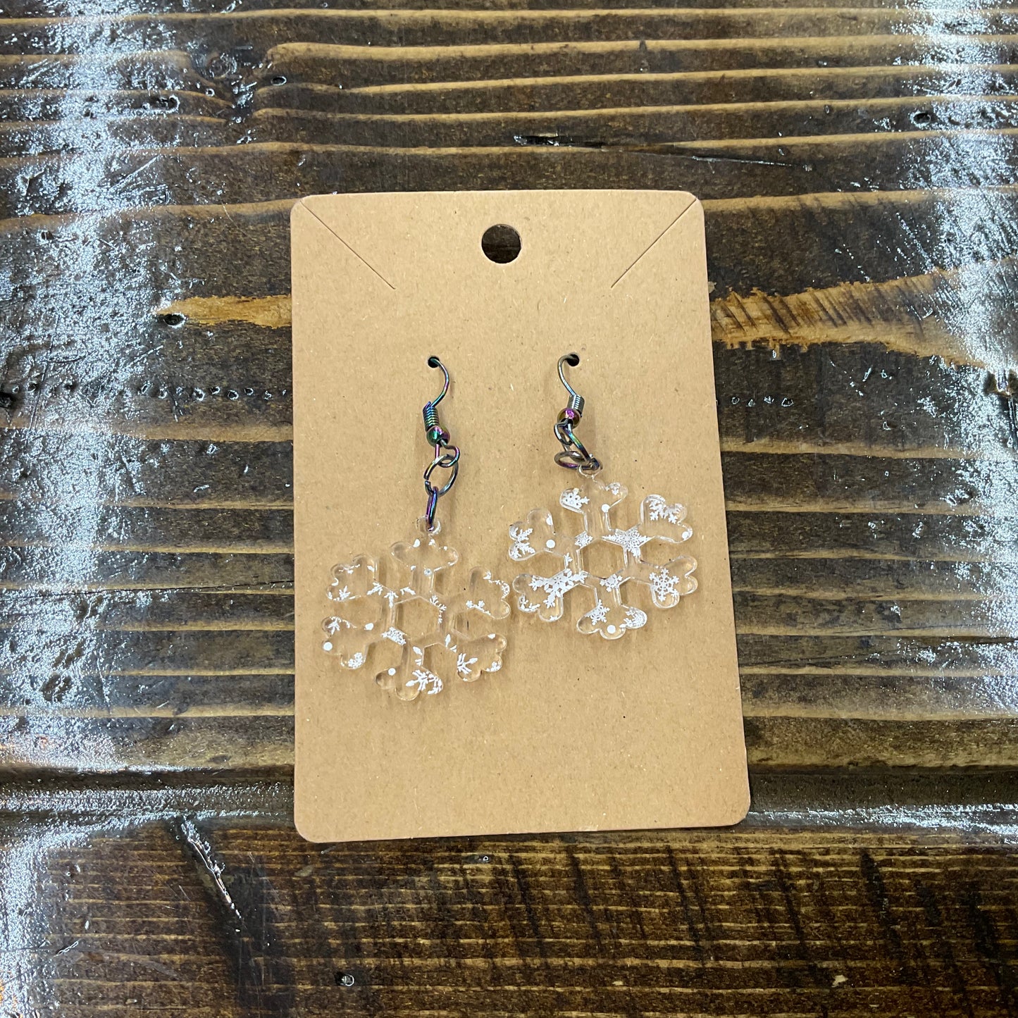 Wood & Acrylic Dangle Earrings