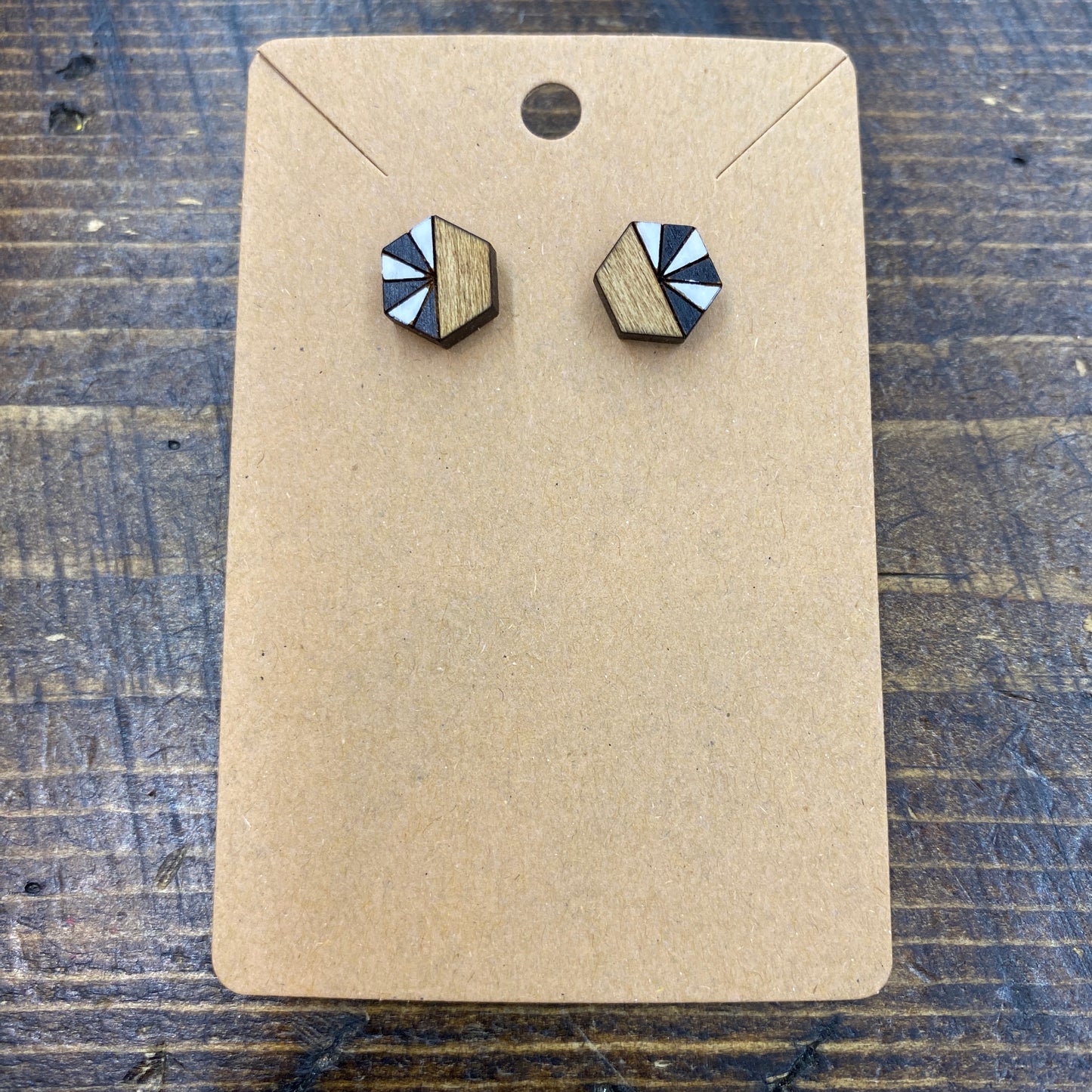 Wood Stud Earrings