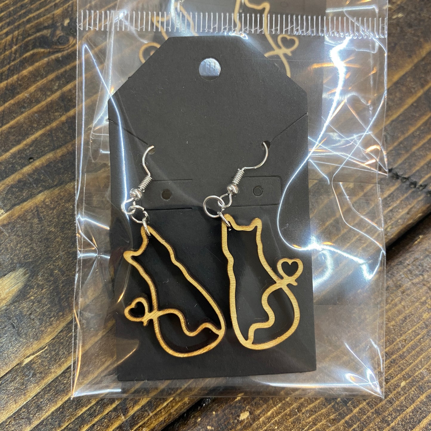 Wood & Acrylic Dangle Earrings