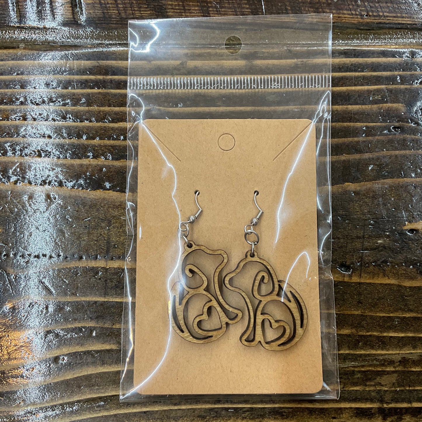 Wood & Acrylic Dangle Earrings