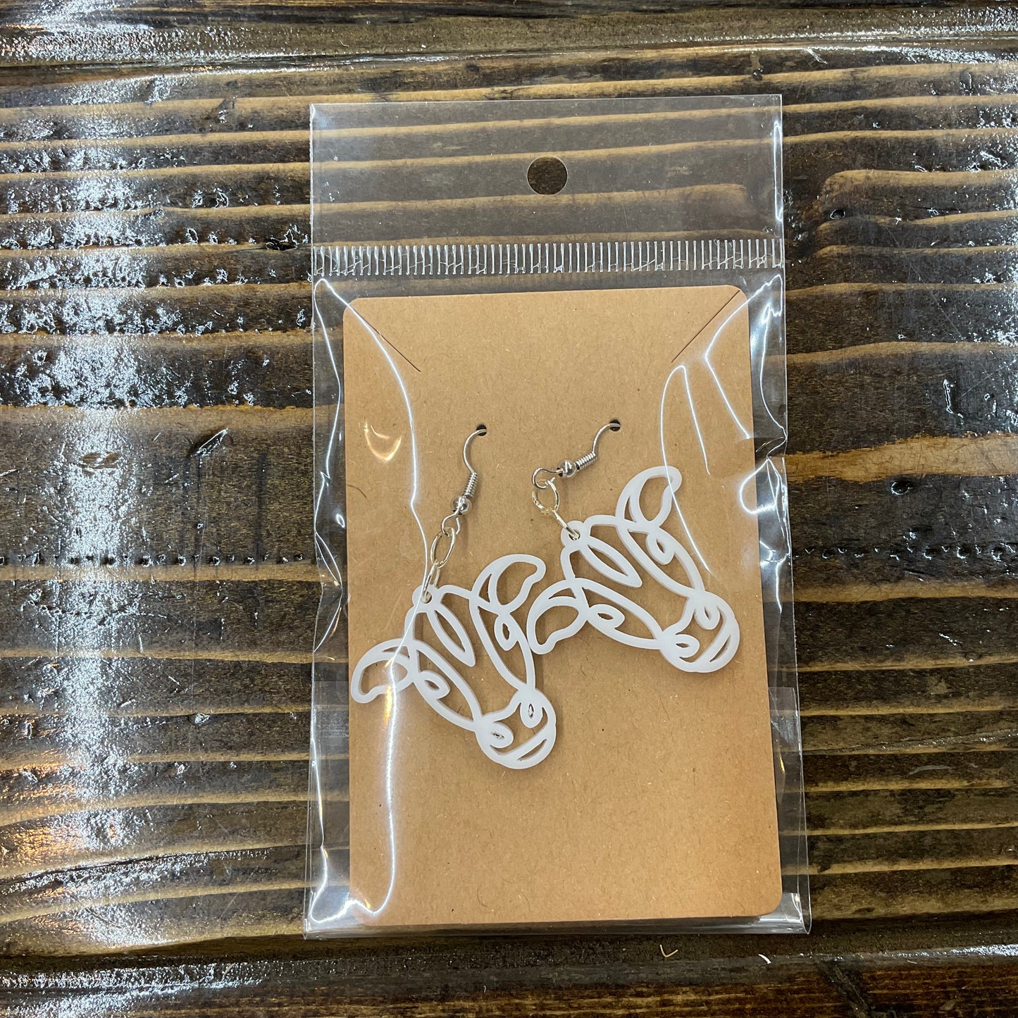 Wood & Acrylic Dangle Earrings