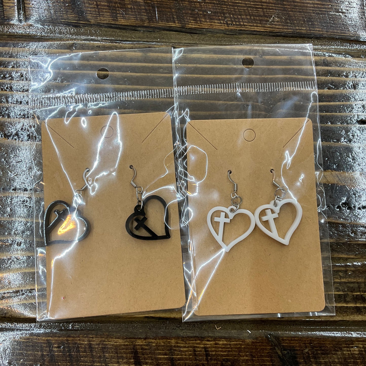 Wood & Acrylic Dangle Earrings