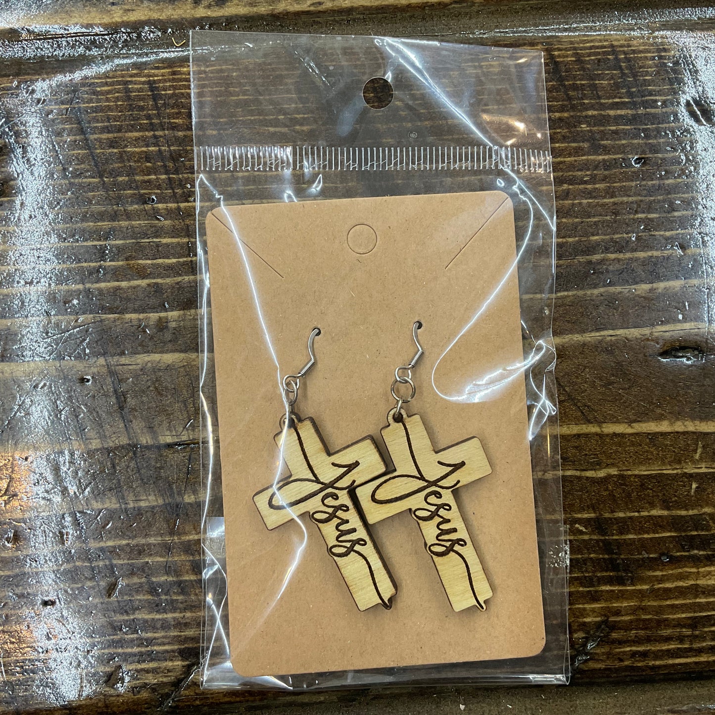 Wood & Acrylic Dangle Earrings