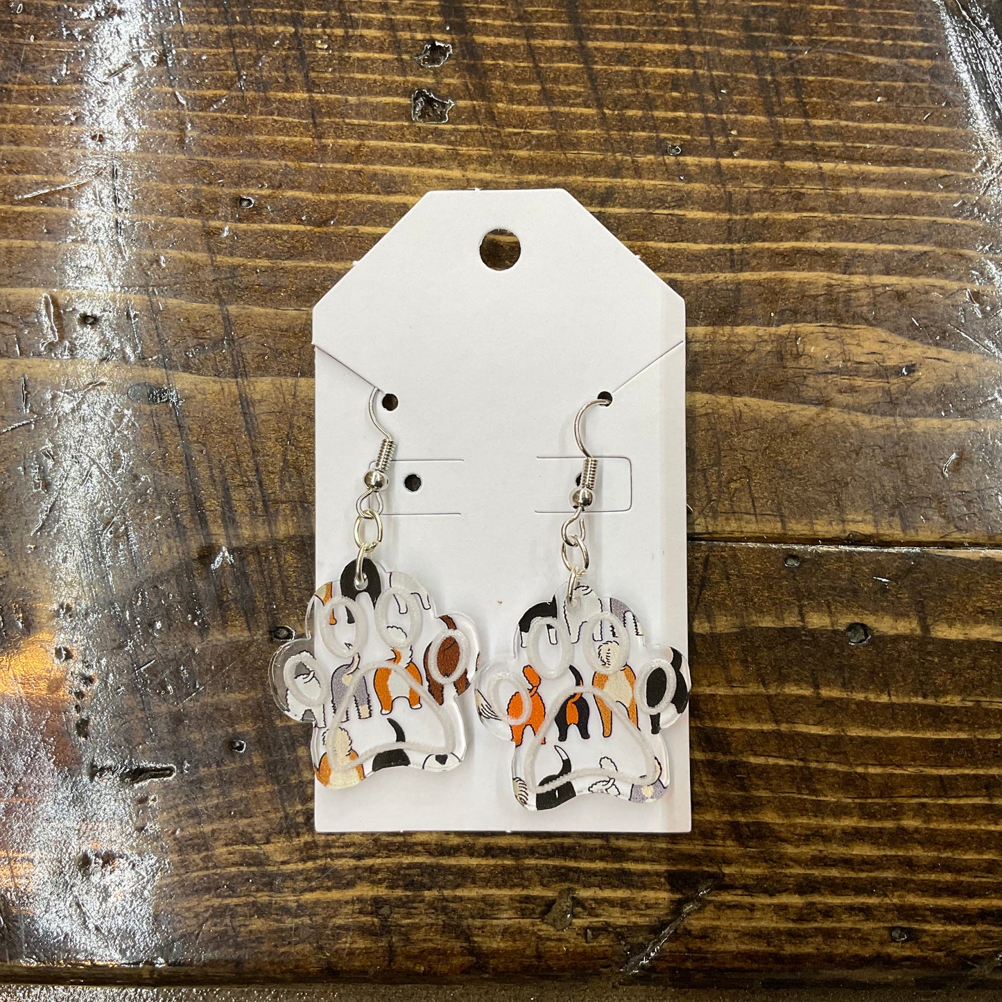 Wood & Acrylic Dangle Earrings