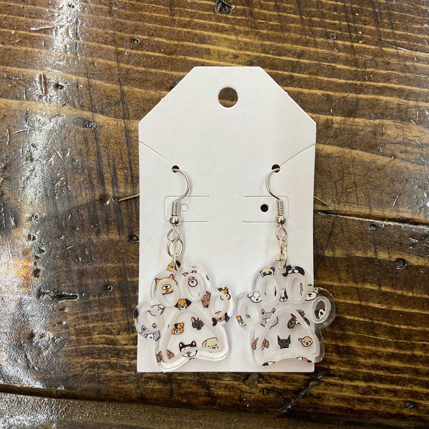 Wood & Acrylic Dangle Earrings