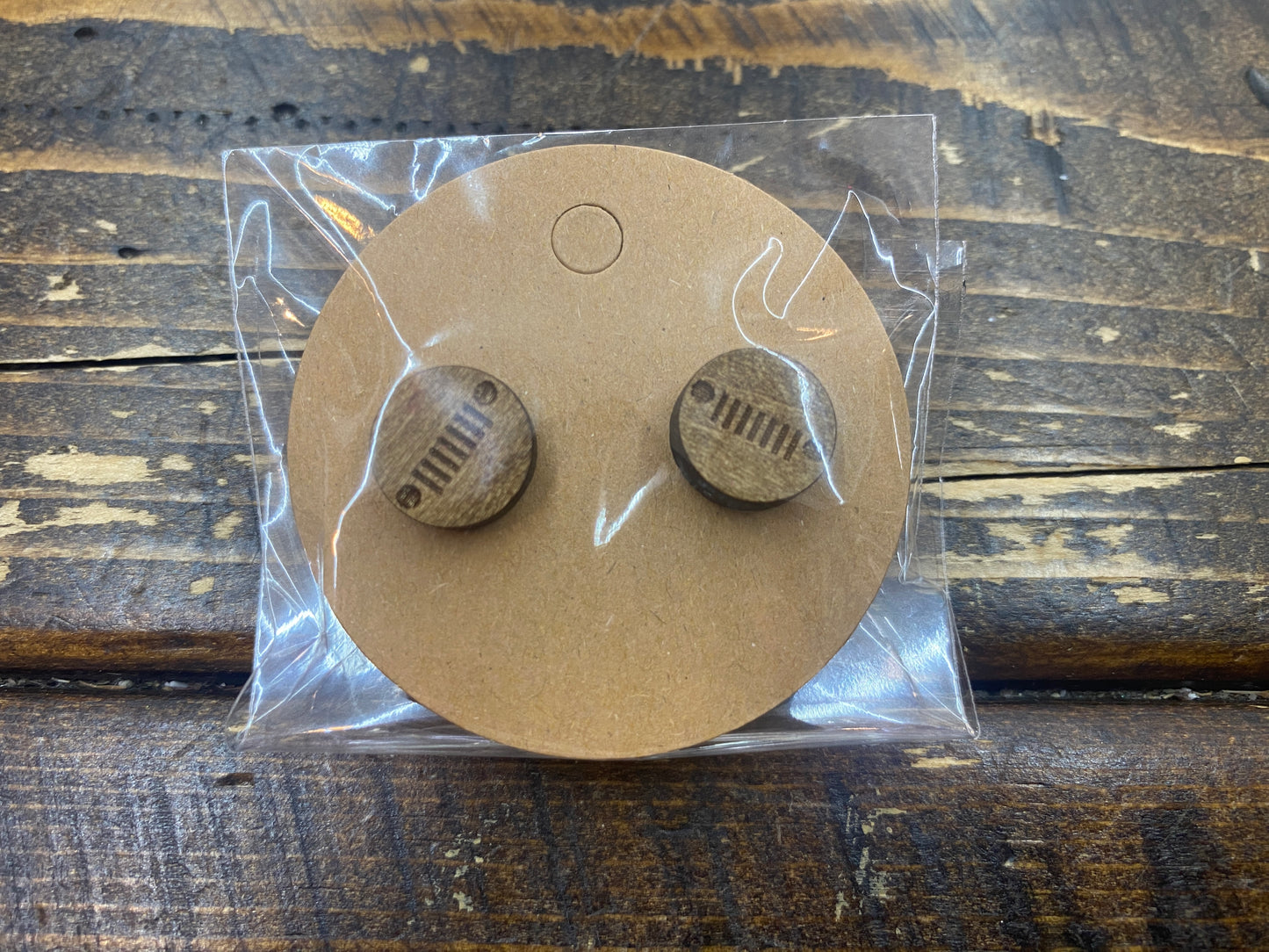 Wood Stud Earrings