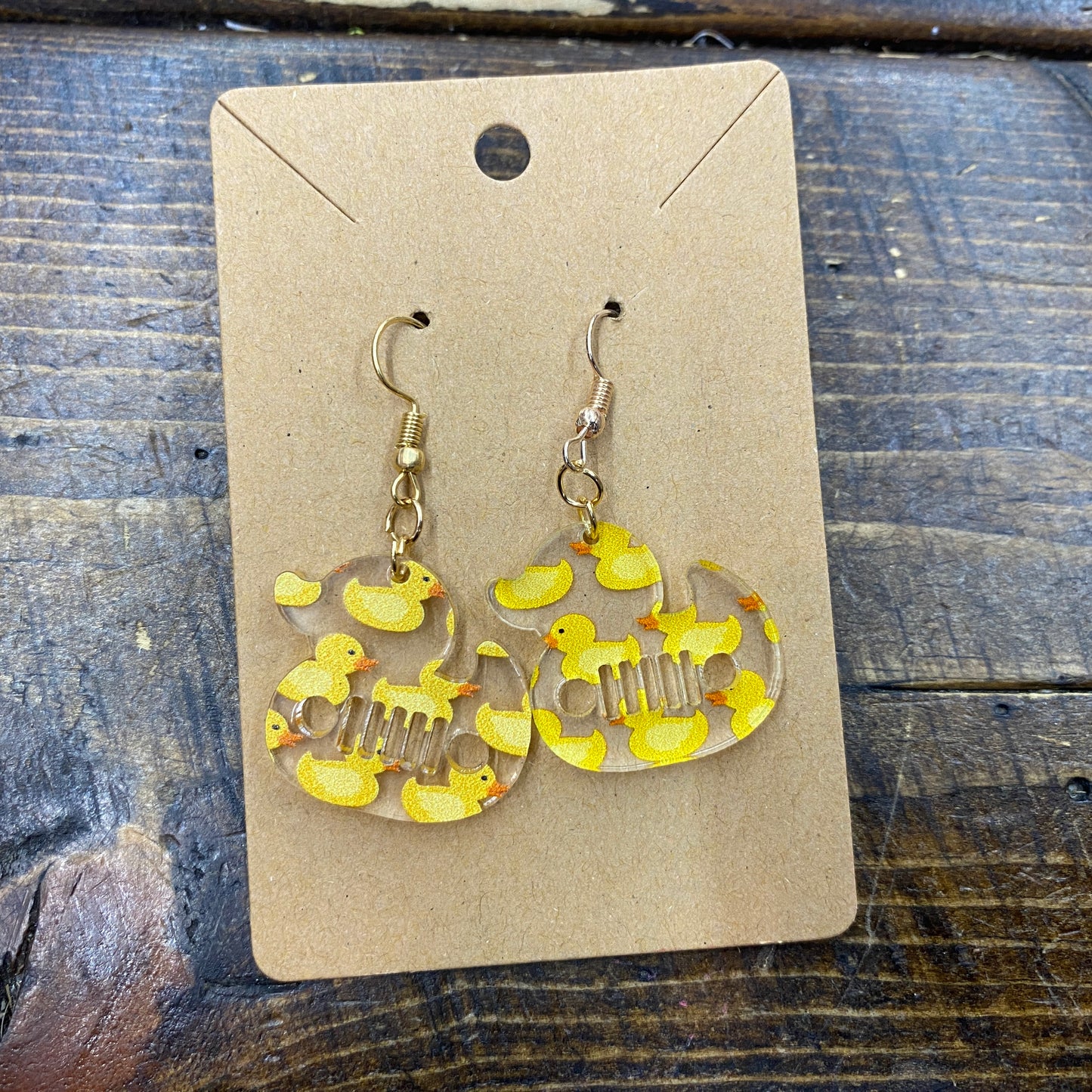 Wood & Acrylic Dangle Earrings