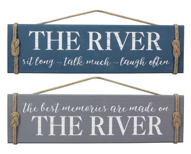 Hanging River Signs